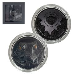 2023 2oz Silver Black Caiman "Hunters By Night" Coin