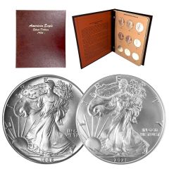 1986 – 2021 Complete Type 1 Silver Eagle Date Run Album – Dual Pay