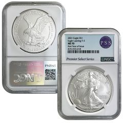2021 Silver Eagle Type II NGC MS70 First Year of Issue PSS