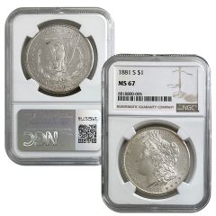 1881-S Morgan Silver Dollar - MS67