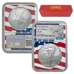 2024 Flag Core Silver American Eagle Eagle – NGC MS70 x20