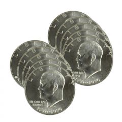 1976 Eisenhower Bicentennial Silver Dollar x10