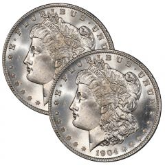 1904-O Morgan Silver Dollar x2