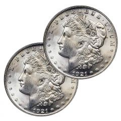 1921 Morgan Silver Dollars x2