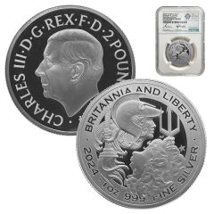2024 Silver Royal Mint Liberty Britannia Proof Coin - PF70