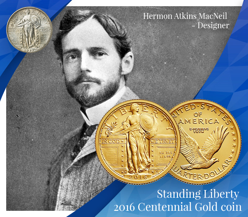 Standing Liberty 2016 Centennial Gold coin